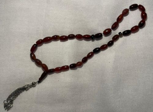 Red Yemeni agate rosary سبحة عقيق يمني احمر